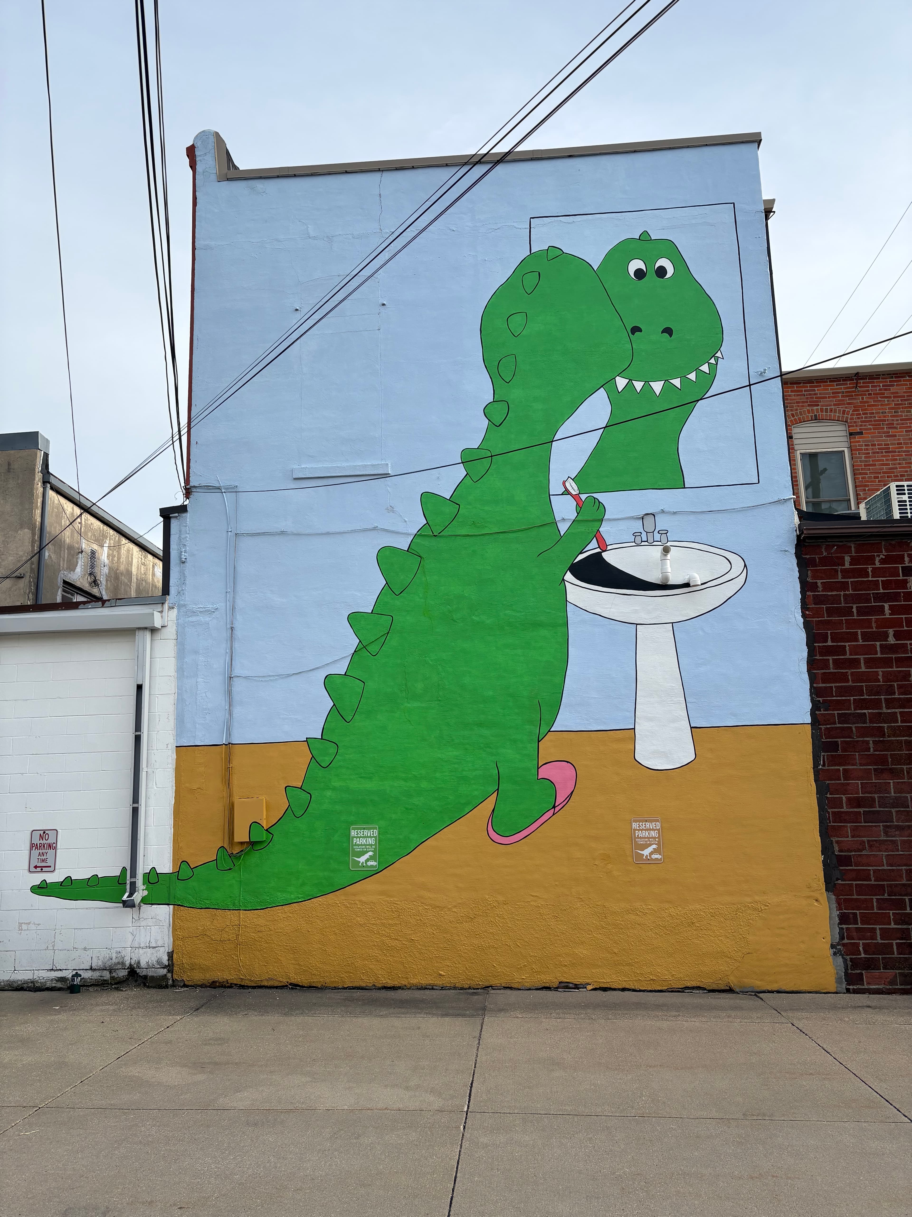 Mural in an alley behind a dentist’s office