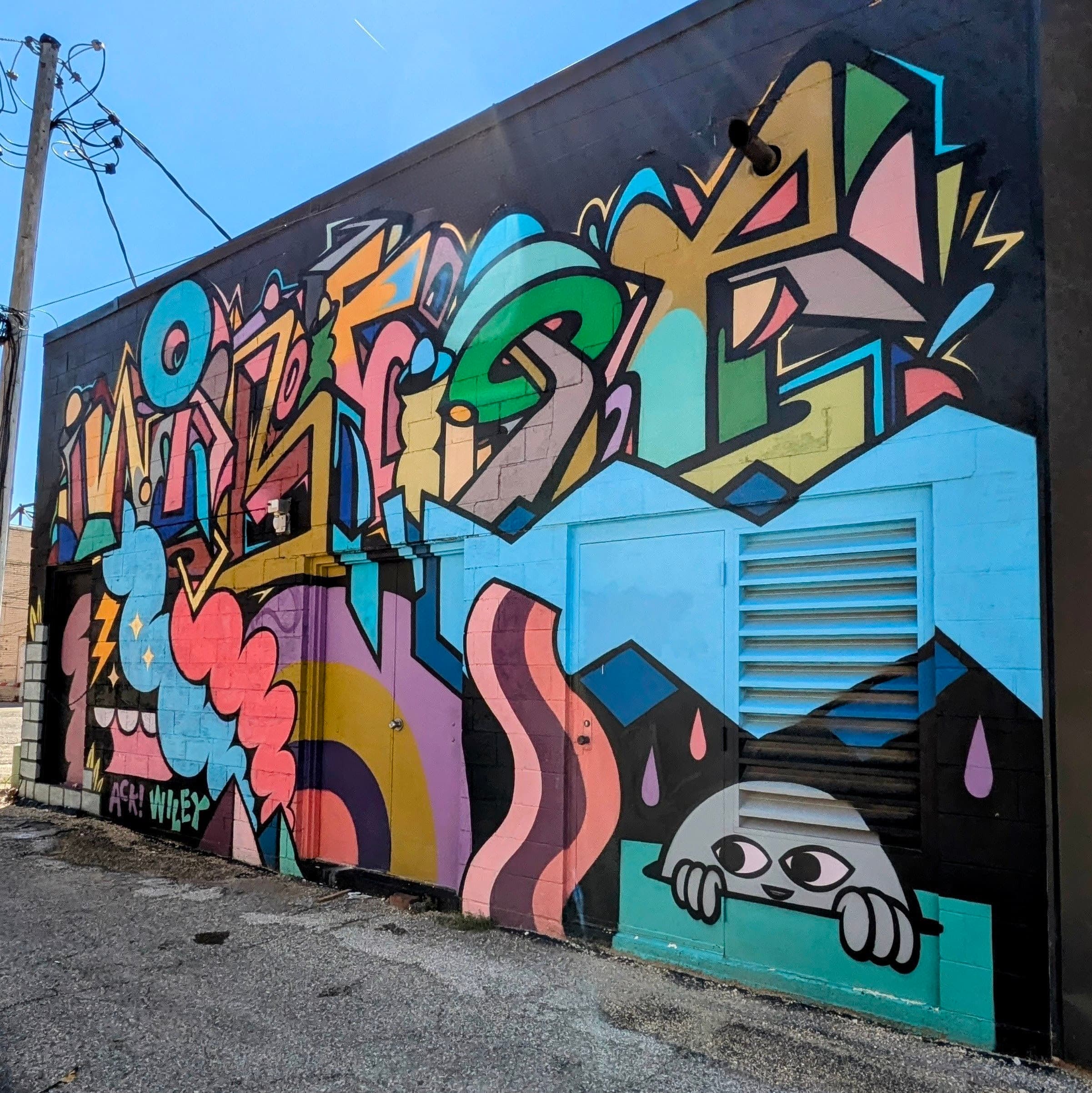 111 Elm St alley mural